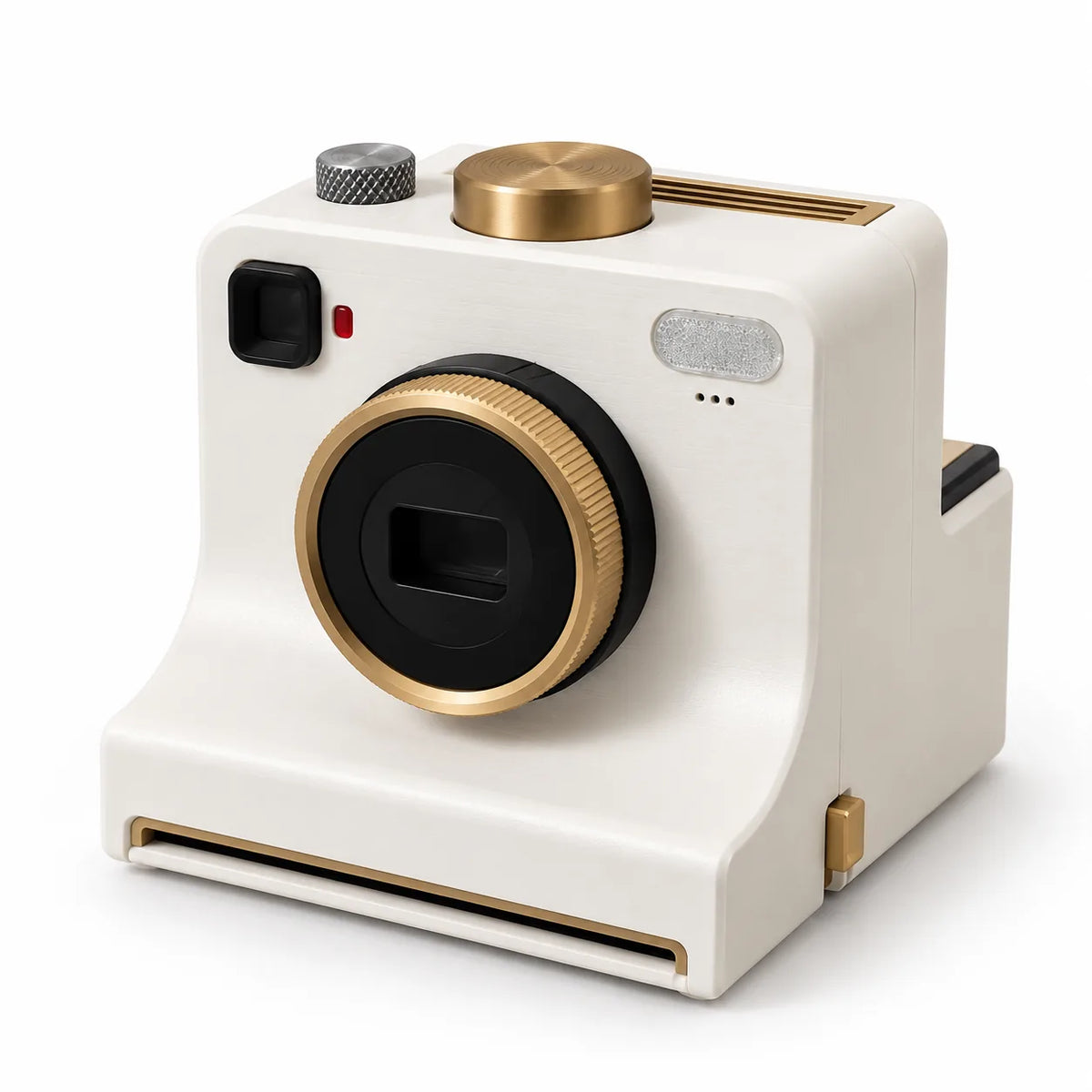 Brewcam latte art camera in cream and gold
